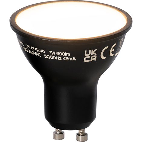 LUEDD Lampadina LED intelligente GU10 nera 7W 600lm 3000K