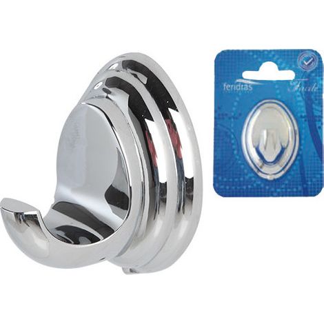 Gancho fácil de acero cromado – Fijación con tornillos – Orden y versatilidad para el baño