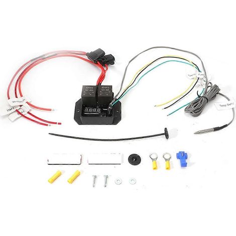 Contrôleur numérique pour ventilateurs de radiateur, interrupteur 12 V 0444, plage de température réglable, kit de commande de ventilateur thermique électrique numérique (1/5)