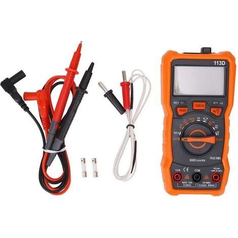 Multimètre Numérique Portable 6000 Points Détection Tension AC DC Courant Multifonction Écran LCD (1/4)