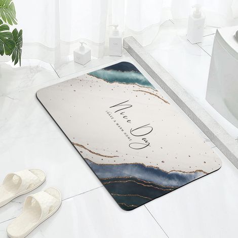 [JAMAIS UTILISÉ]Tapis de bain antidérapant, tapis de sol absorbant 40 x 60 cm, tapis de bain en terre diatomée , vert (1/5)