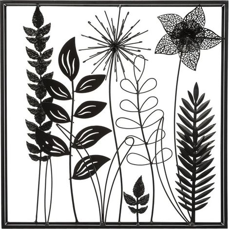 Décoration murale « Feuilles » - Métal 40 × 40 cm - Studio de design d'intérieur (1/5)