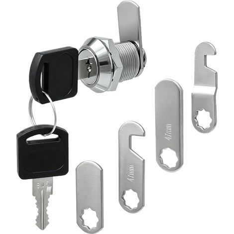Serrure de boîte aux lettres de sécurité de 16 mm avec 2 clés, serrure de boîte à outils et 5 plaques de verrouillage différentes (1/5)