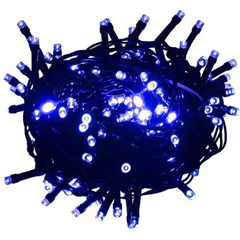 Guirlande lumineuse de 400 LED bleues, 40 mètres de long, 8 effets lumineux (1/5)