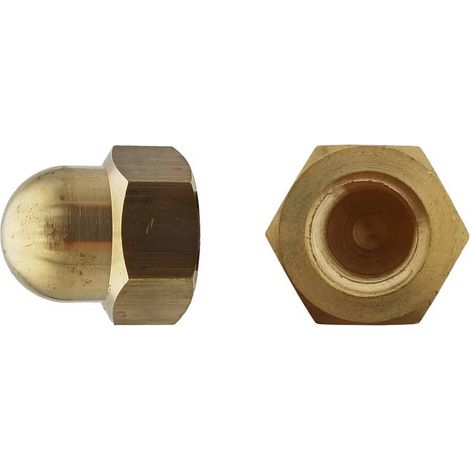100 Ecrous Borgnes M10 mm - DIN 1587 - Laiton - D-Work