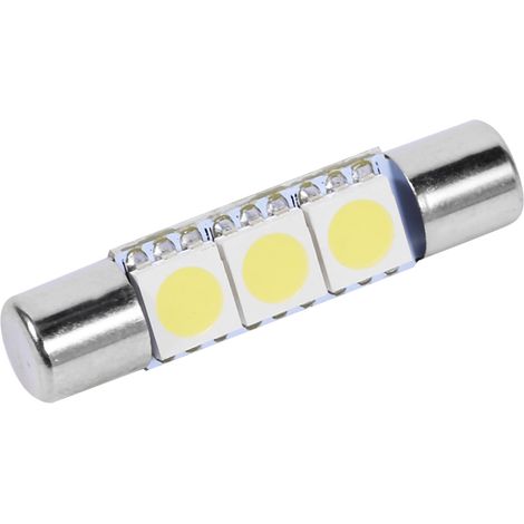 10 Ampères 3 SMD LED 29-30mm 6641 Ampoule pour Vanité Miroir Lumière Visière Soleil Blanc (1/5)