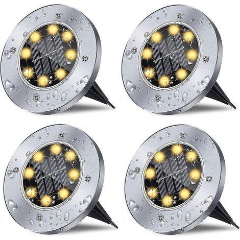 Lampes solaires de jardin étanches, lampes solaires de jardin étanches et lumineuses à encastrer, éclairage paysager pour allée, cour, etc.