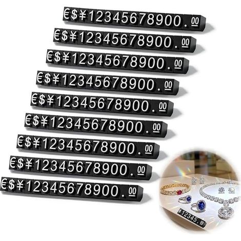 Adjustable Price Display Cubes Black with White Numbers for Shops, Boutiques and Product Shows (1/5)