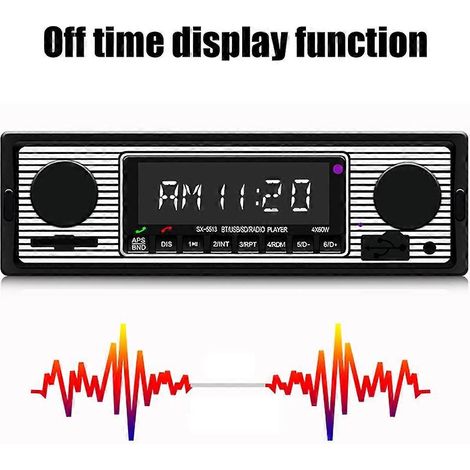 Radio vintage BT, lecteur MP3 stéréo, USB AUX, autoradio, clé USB (1/5)