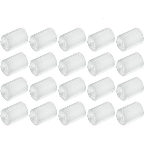 20x weiße, gerändelte Polyamid-Stecknuss mit durchgehendem M6-Innengewinde, 18 mm Länge, Mutter, Schraube, Stopfen, Befestigungselement, Kunststoffhülse (1/2)