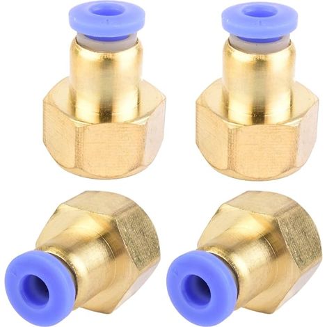 4 pièces raccord tuyau 4 mm diamètre extérieur x 1/4" filetage intérieur PT droit Push In Connecteurs prise adaptateurs (1/5)