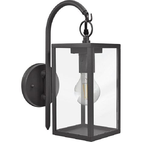 Malmo E27 nach unten gerichtete Gartenwandleuchte IP44 schwarz Goldlux (1/2)