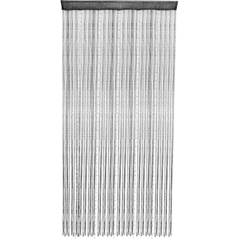 Rideaux à franges à paillettes, rideau en perles de cristal, rideau de séparation pour porte, fenêtre, chambre à coucher, placard, porte (noir)