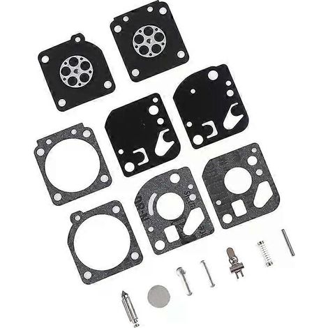 Kit de réparation/reconstruction de carburateur (15 pièces) pour débroussailleuse Ryobi RB-29 26cc et 30cc. Comprend : joint, membrane et joint de carburateur.