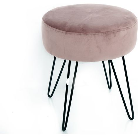 Tabouret en velours avec pieds filaires ISIO