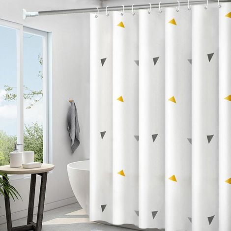 1 Rideau de douche,PEVA imperméable,anneaux acier inoxydable,lavable machine,salle de bain,piscine (1/5)
