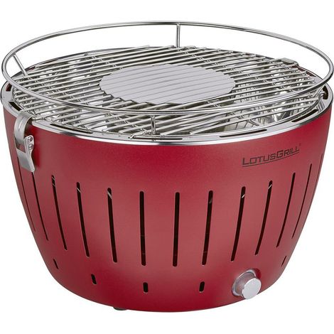 LotusGrill LOG-RO-280 LotusGrill Mini Barbecue a Carbone con Alimentazione USB e Batterie Doppia Camera d'aria Sicura Griglia 29,2 cm colore Rosso (1/5)