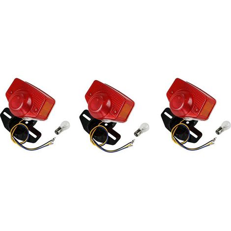 Juego de 3 luces traseras para motocicleta (bombillas incluidas) apto para CT70, CT90, CT125, XL70, CL70, CL90 y Jialing JH70.