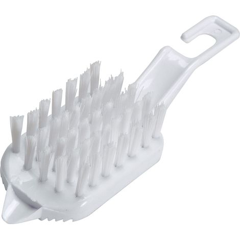 KitchenCraft Spazzola in plastica per la pulizia di frutta e verdura, pratico passante incorporato, 15 x 6 cm - White (1/4)
