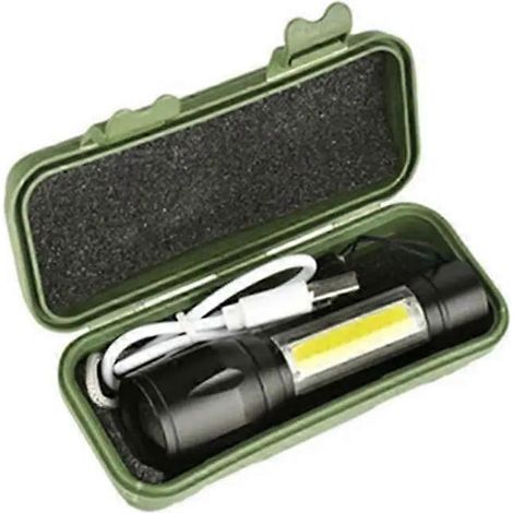 Mini lampe torche LED portable, rechargeable par USB, étanche, longue portée, idéale pour le camping (nouveauté) (1/5)