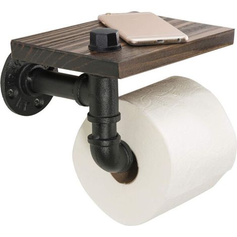 Porte-papier toilette lot de 1 noir pour WC 1 pièce (1/5)