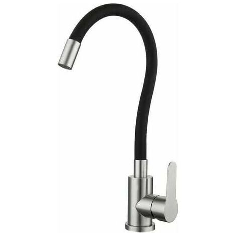 Flexible Kitchen Faucet High Spout With Free Rotation Flexible Sink Mixer Brass Chrome And Single Hole Hot And Cold Water Sink Faucet Black (1/5)