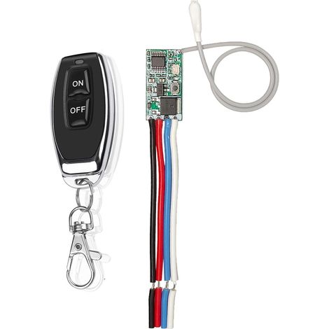 Kit d'interrupteur d'éclairage sans fil, commutateur de télécommande, 433 MHz, émetteur et récepteur RF, Momentary Toggle Latching (1/5)