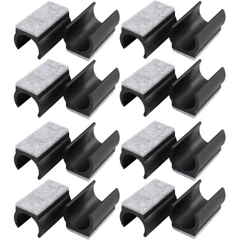 Chair Glides (Pack of 16) for Cantilever and Rocking Chairs, Protection for Parquet, Laminate, Tiles and Carpet, Reduces Scratches and Noise (16, Schwarz, 25MM) (1/5)