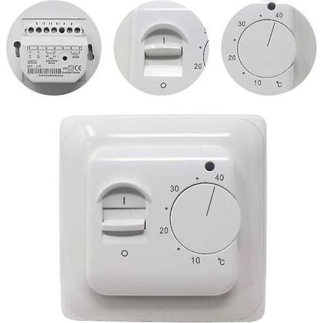 Termostato manual para calefacción por suelo radiante eléctrico con sonda, 220 V CA, 16 A, control mecánico del termostato para calefacción por suelo radiante (1/4)