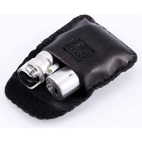 Microscope 60X, Mini Microscope 60X, Mini Microscope de Poche 60X Bijoux Loupe Loupe Verre Lumière LED (1/5)