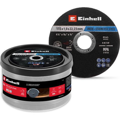 Einhell 711526 Trennscheiben-Set 115 mm 50 St. Metall, Edelstahl, Stahl, Blech (1/5)