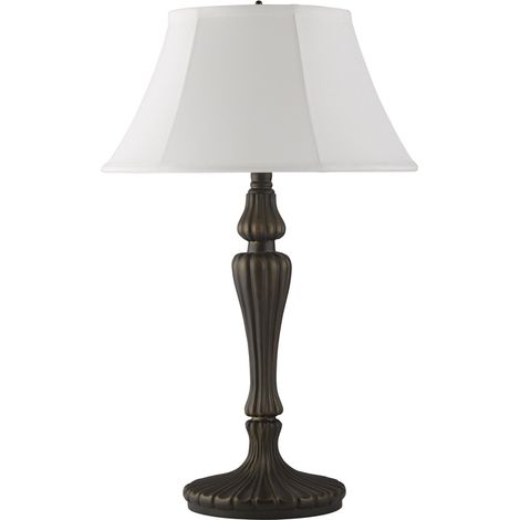 Lampe de table classique Amy laiton antique avec abat-jour - EU46091WH