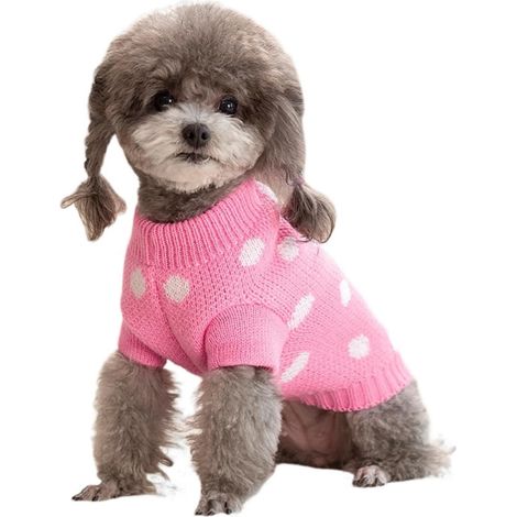 Maglione per cani di piccola, media e grande taglia, pullover lavorato a maglia per cani, cappotto invernale caldo e morbido per gatti, abbigliamento lavorato a maglia per gatti per il freddo (R08 Poi (1/5)
