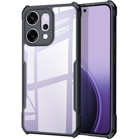 Oppo Reno 14 Hülle, stoßfest, transparent mit schwarzem Rahmen (1/5)