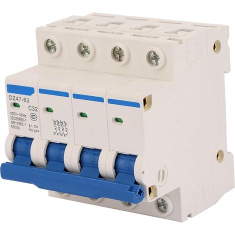DZ47 63 4P 32a 400V Disjoncteur de Courant RCCB Miniature Disjoncteur triphasé 32a Courbe D en Ignifuge Fl Haute Performance (1/5)