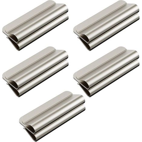 Clip magnetiche per tende - Confezione da 5 - Rimovibili - Non richiedono foratura - Metallo - 3 x 1,5 cm (1/5)