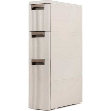 Meuble de rangement étroit à roulettes avec 3 tiroirs, 2 séparateurs amovibles et kit anti-basculement pour bureau