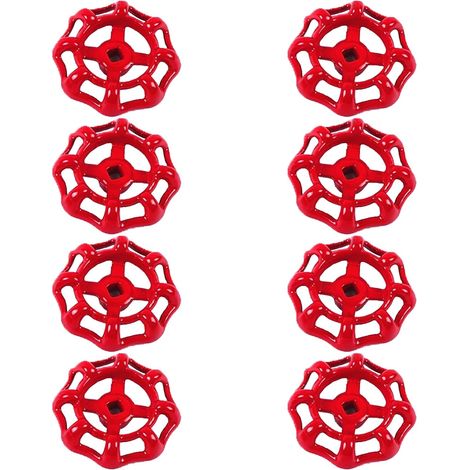 8 Pièces Volant Vanne, Volant Vanne en Fonte, Volant Remplacement, Vannes Tuyau d'arrosage(Rouge 66) (1/4)