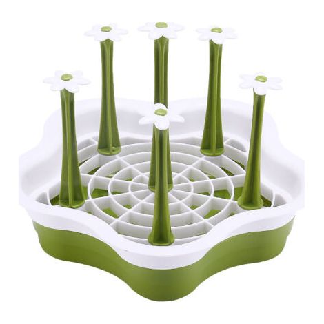 BUNTHAUS Égouttoir à vaisselle vert en polypropylène pour bouteilles et tasses, à poser sur le plan de travail – (1/5)