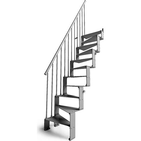 Metalltreppe 12 Stufen - Erreichbare Höhe 2,73 bis 2,99m - Breite 0,64m - T20-I-SGMGRI-12