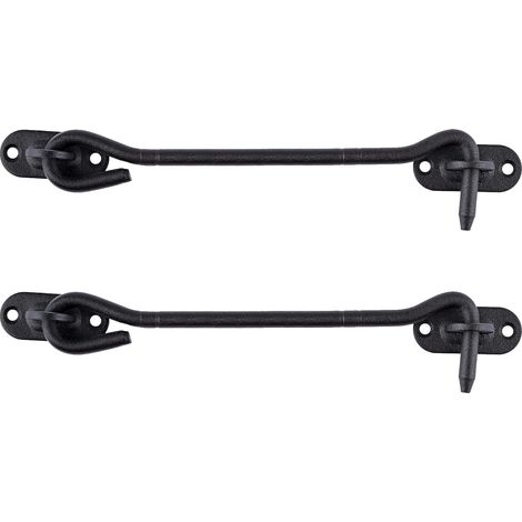 Crochet de Cabine en Acier Inoxydable 200 mm Loquet de Porte Serrures de Portes pour Portes de Grange Coulissante Armoire Fenêtre Abri Jardin Clôture Noir Paquet de 2 Pièces (1/5)