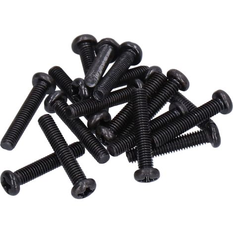 50 Stück DIN 7985 Stahl-Linsenkopf-Maschinenschrauben, vollgewindet, schwarz verzinkt, Befestigungselemente M3x16 (1/5)