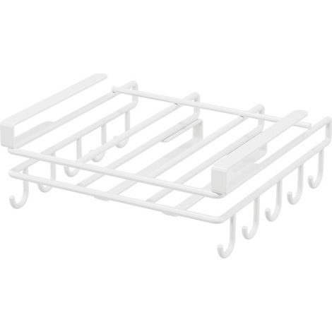 Halterung für ein Hängeregal unter dem Regal, Schrank für Schneidebrett, Handtücher, Tassen, Organizer, weiß (1/5)