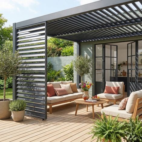 Persienne 130cm pour pergola bioclimatique aluminium anthracite Palace