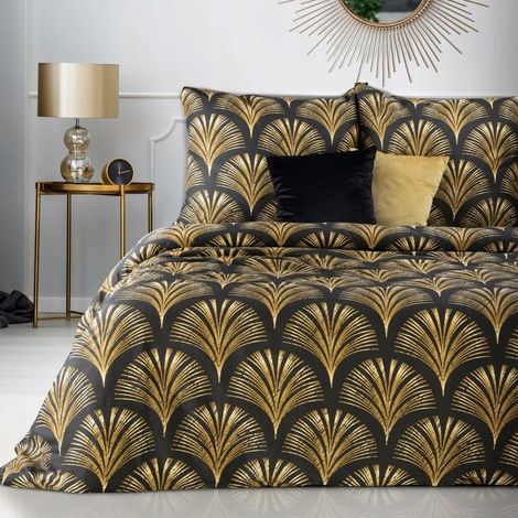 ENSEMBLE DE LITERIE 220x200 + 2 TAIES D'OREILLER 70x80 EN SATIN DE COTON - MOTIFS VARIÉS