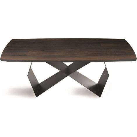 Tavolo fisso WALL 200 cm con base in metallo Nero e piano in Rovere Termico (1/4)