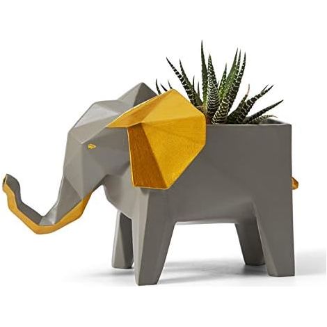 décoration de Noël Amoy-Art Pot de Plante Fleur Planteur Cactu Succulent Jardinières l'éléphant Statue Figurine pour Noël Anniversaire Cadeau Résine 17cmL cadeau de Noël (1/5)