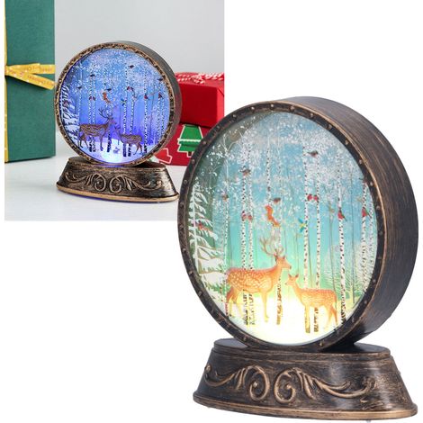 Weihnachtsnachtlicht mit Zeichnung, altem Mann, Schneemann und Rentier, kreative LED-Lichterkette, Bürodekoration im Stil eines Einkaufszentrums, Rentier (1/5)