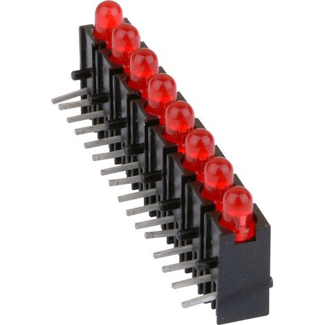 Mentor Mehrfach LED-Anzeige 2632.8380 LED-Baustein 39.56 mm Grün 3 mm  20 mA 2.2 V S=8-Fach, RM=5,08