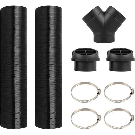Conduit de tuyau de chauffage automatique de 75mm Y Pièce+ sortie d'air chaud + colliers de serrage pour le chauffage de stationnement Diesel (1/5)